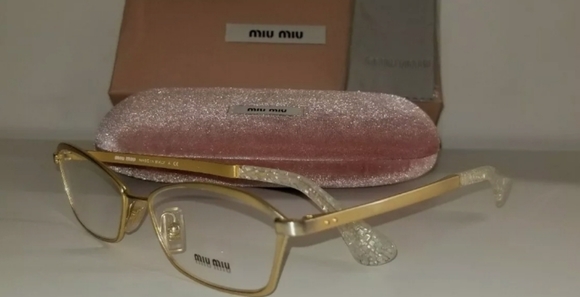 Miu Miu Accessories - Authentic Miu Miu Gold Eyeglasses VMU52L LAD-1O1